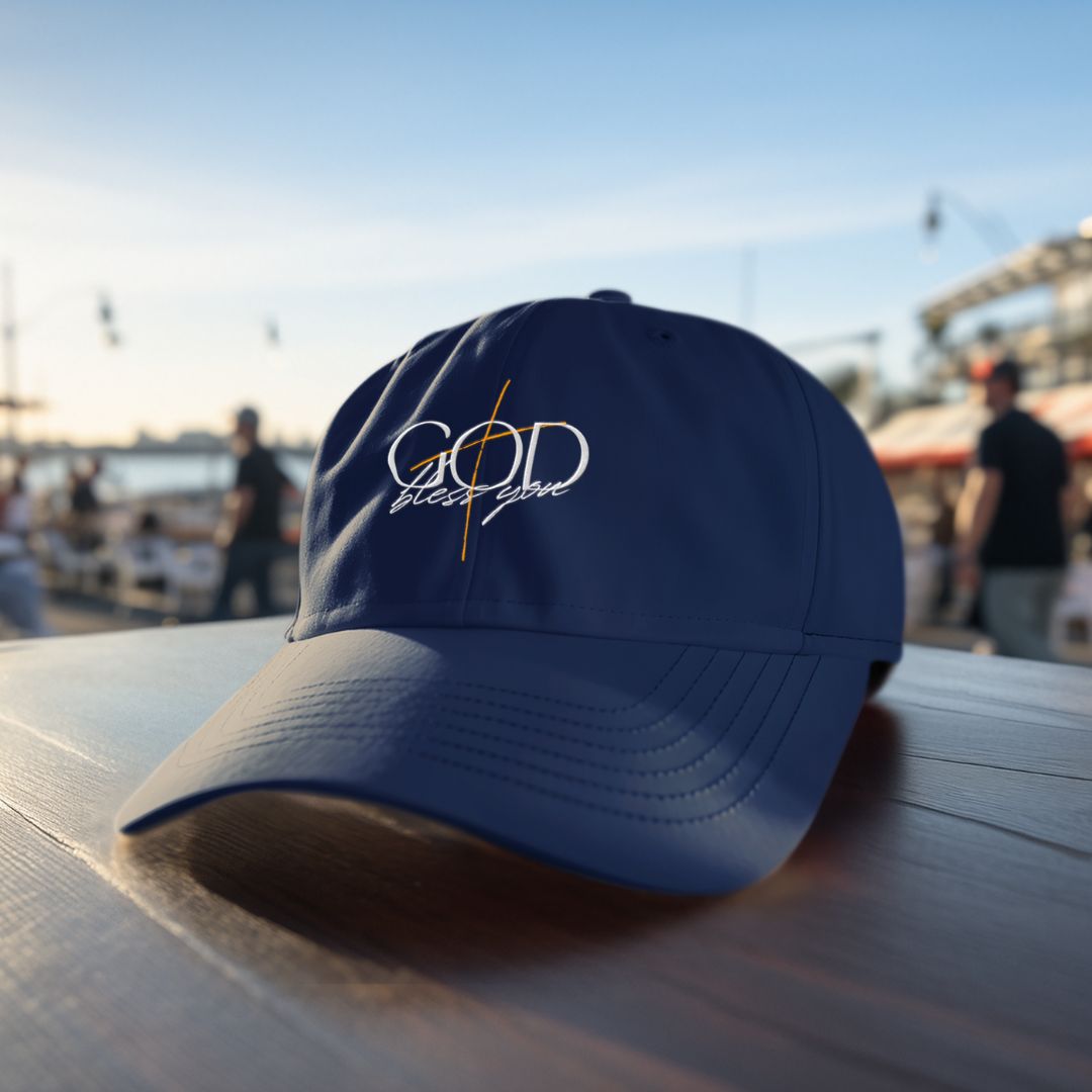 Distressed Dad Hat - God Bless You - BigBles