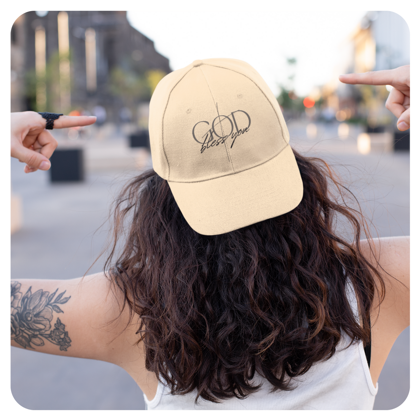 Distressed Dad Hat - God Bless You - BigBles