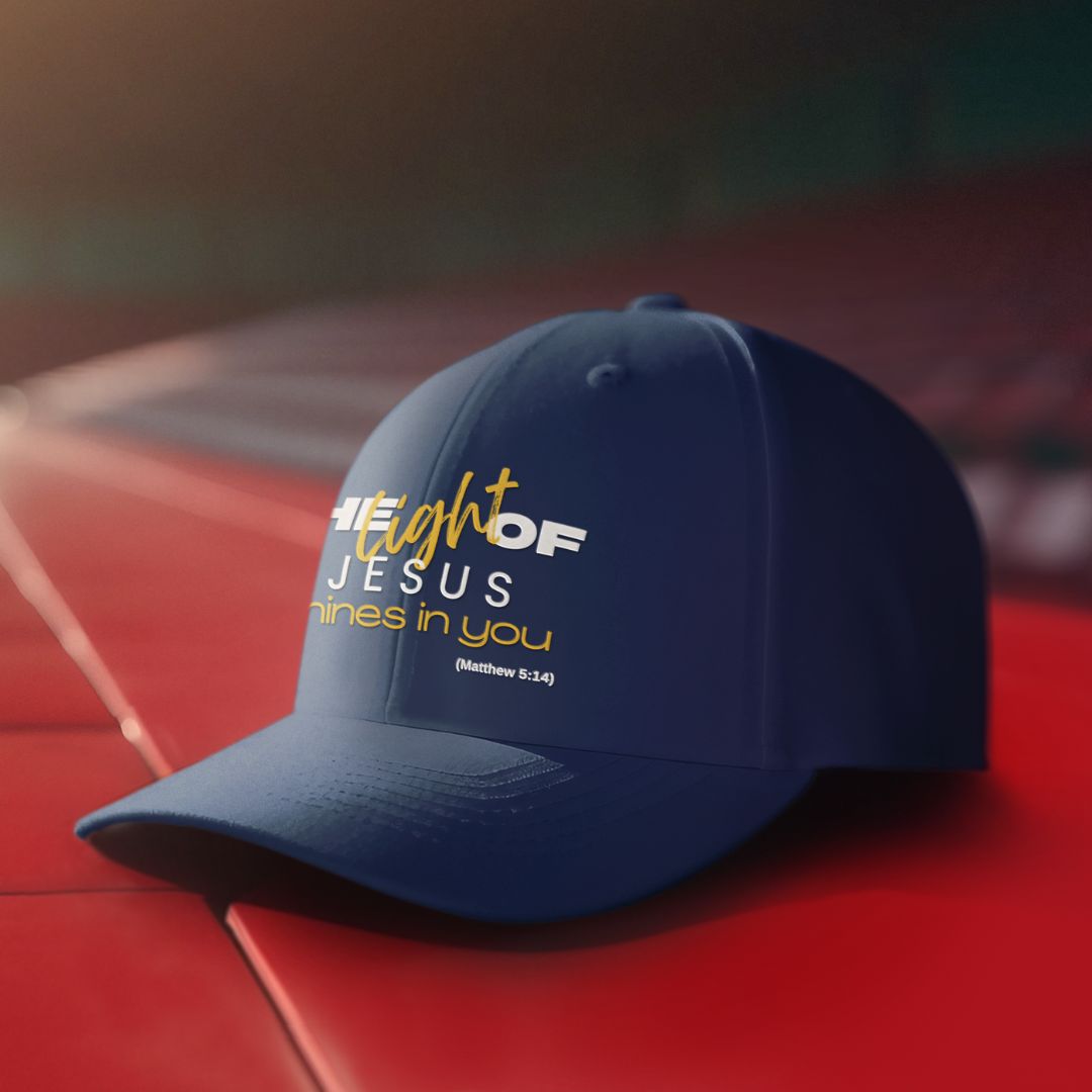Distressed Dad Hat - The Light of Jesus Shines in You - BeFaithinStyle