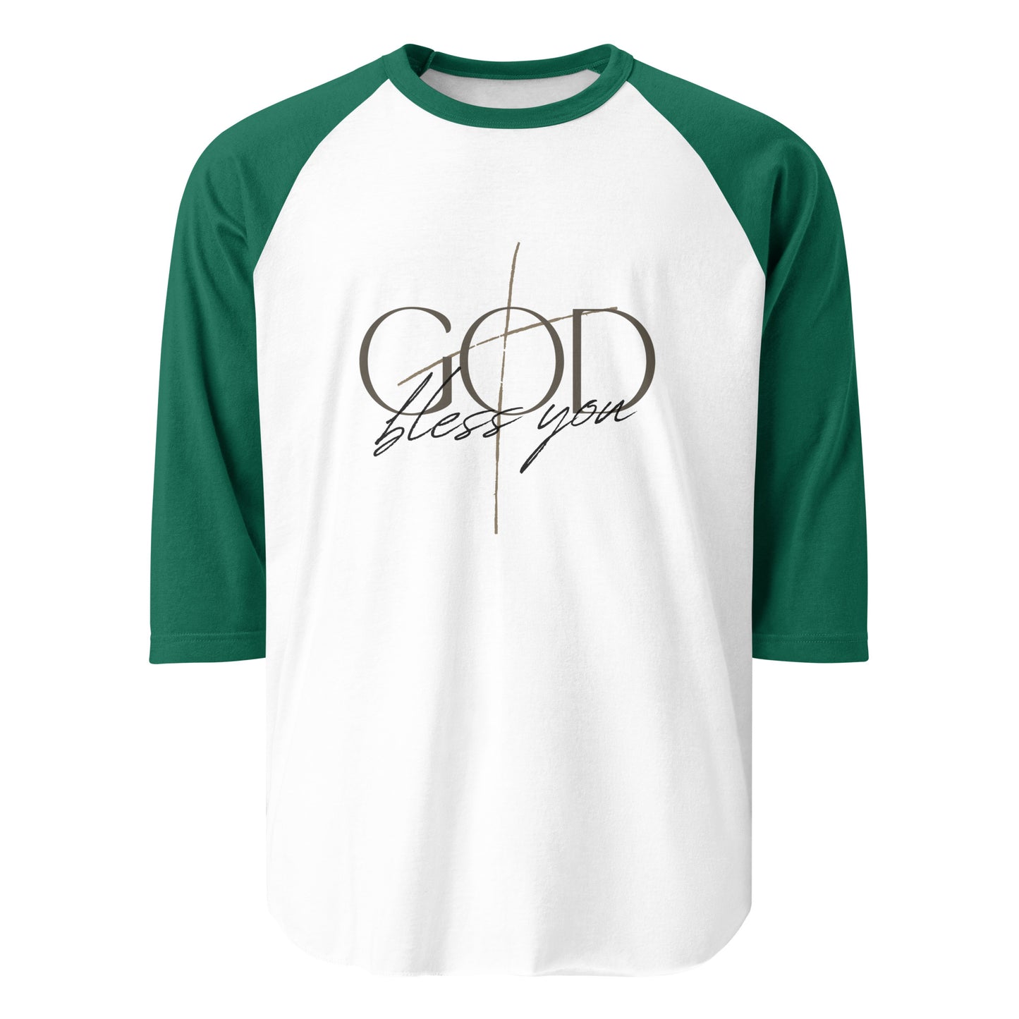 3/4 Sleeve Raglan Shirt - God Bless You - BeFaithinStyle.