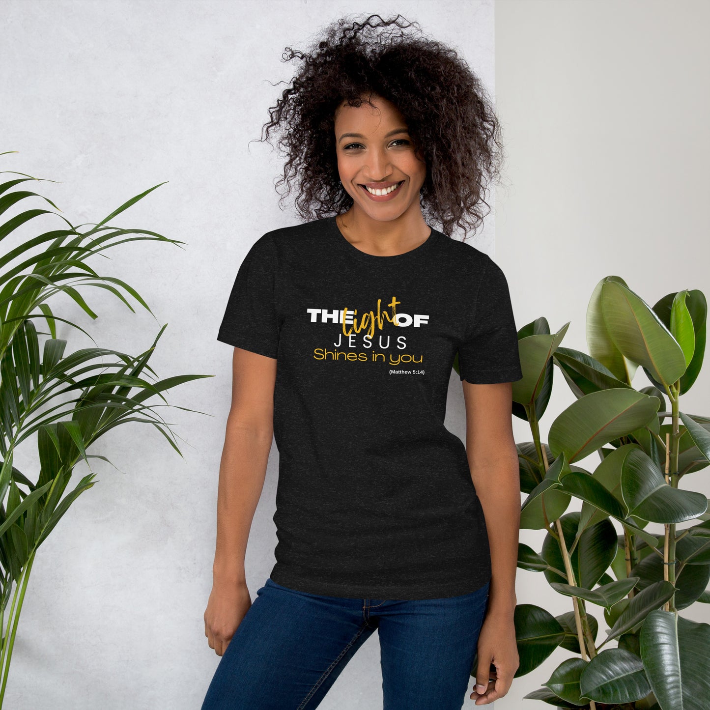 Unisex T-Shirt - The Light of Jesus Shines in You (Dark Colors) - BeFaithinStyle.