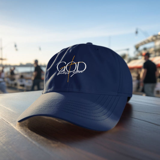 Distressed Dad Hat - God Bless You - BigBles