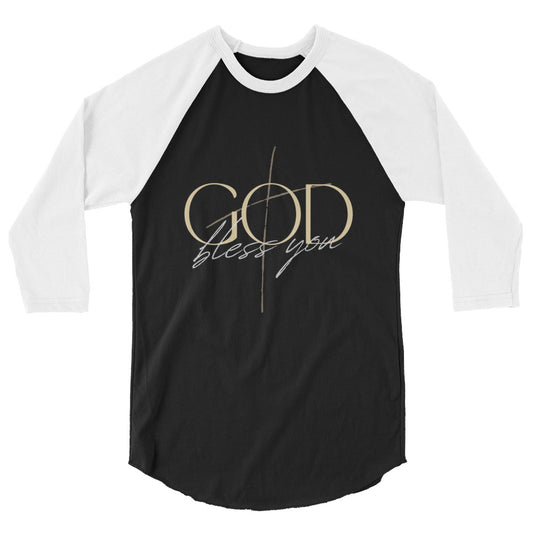 3/4 Sleeve Raglan Shirt - God Bless You - BeFaithinStyle.
