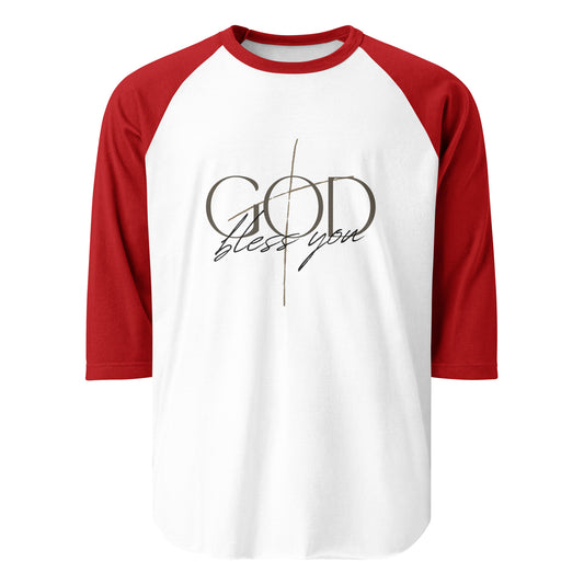 3/4 Sleeve Raglan Shirt - God Bless You - BeFaithinStyle.