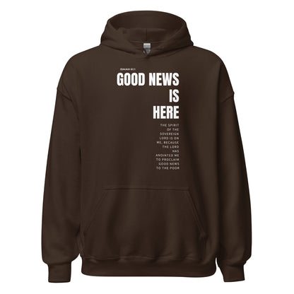 Unisex Hoodie Dark Color - Good News is Here - BeFaithinStyle.