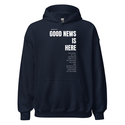 Unisex Hoodie Dark Color - Good News is Here - BeFaithinStyle.